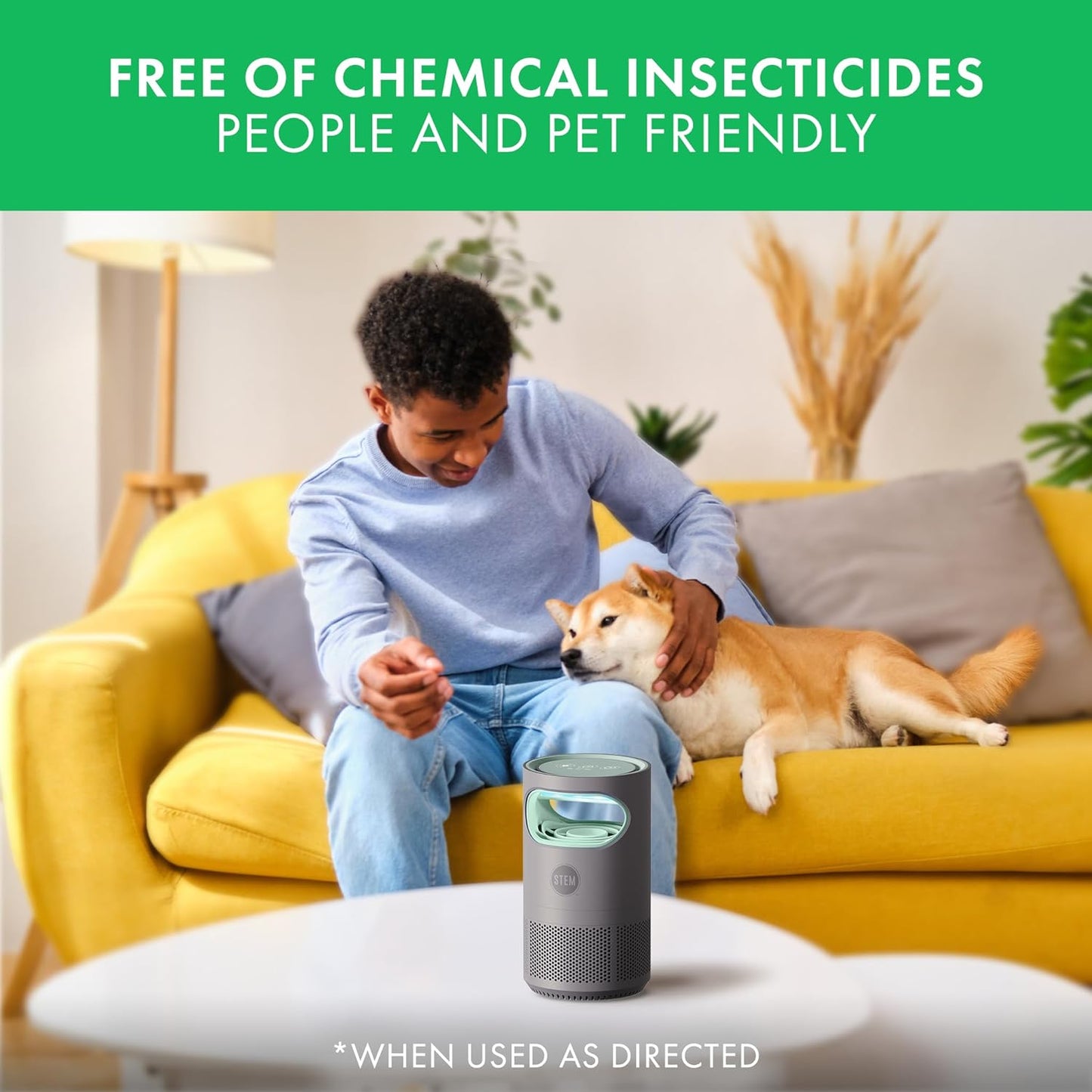 STEM Flying Insect Fan Trap for Indoor Bug Control, Attracts Mosquitoes, Fruit Flies, and House Flies, Plug-in Fan with UV Light, Starter Kit Includes 1 Device and 5 Glue Traps-VerdiqueGarden