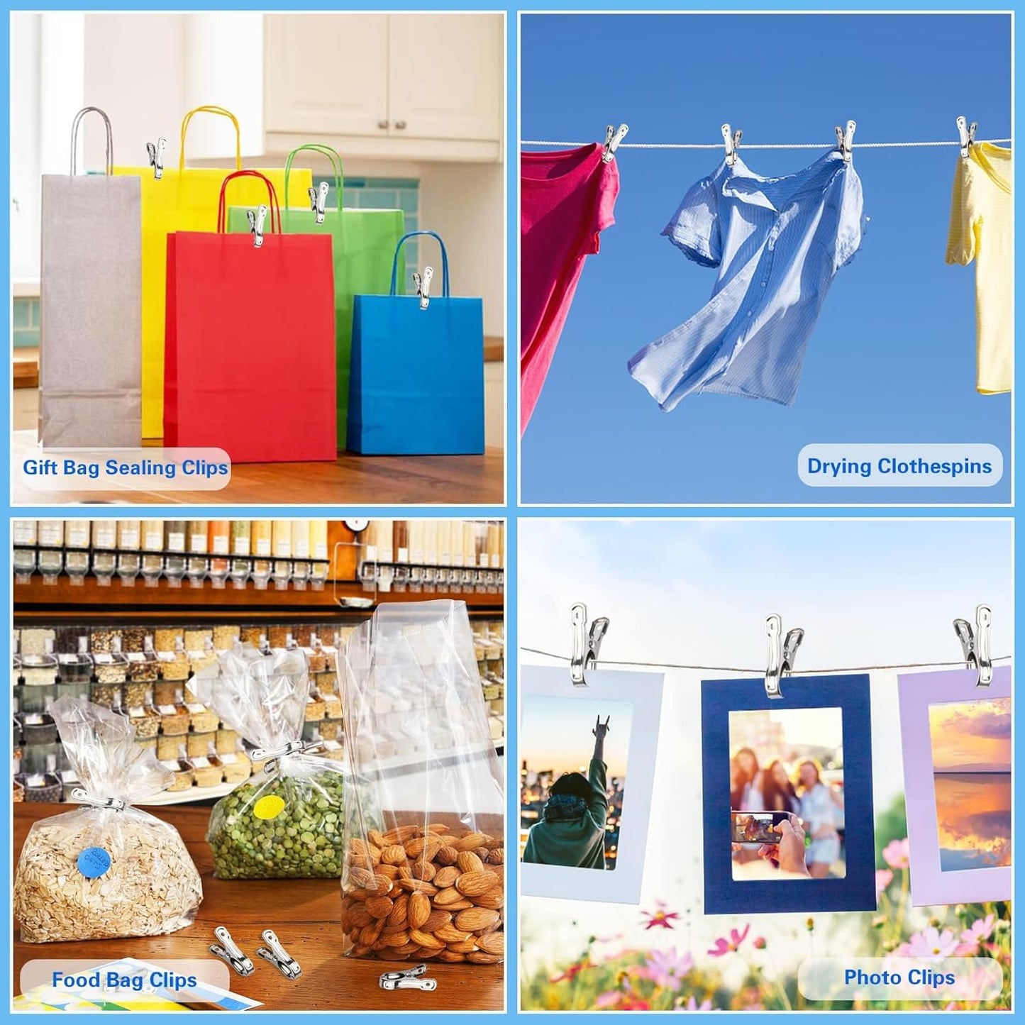 JULMELON Garden Clips, 100 PCS Stainless Steel Greenhouse Clamps Heavy Duty Greenhouse Clips Hoops with Large Open Strong Grip for Shade Cloth-VerdiqueGarden