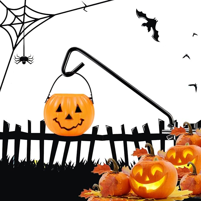 11 inches Fence Deck Hook Rail Hook Hanging Hook Mounting Kit Heavy Duty Bird Feeder Hook, Decorative Hook Hanger for Bird Feeders, Planters, Suet Baskets, Lanterns on Balcony Porch Railing Fence-VerdiqueGarden