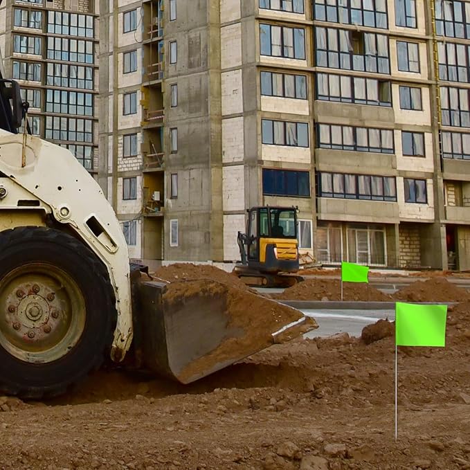 Zozen Marking Flags, Green Color | 1000 Pcs | 15x4x5 Inch, Yard Flags for Lawn & Irrigation & Landscape & Sprinkler & Survey & Dog Training.-VerdiqueGarden