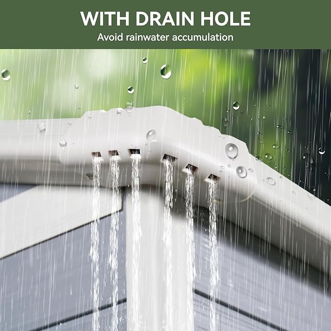 Aoxun 8 X 6.2 FT Resin Storage Shed Outdoor Plastic Large Garden Shed with Lockable Door, Floor for Backyard, Garden, Patio, Lawn, Grey (Grey, 8' x 6.2')-VerdiqueGarden