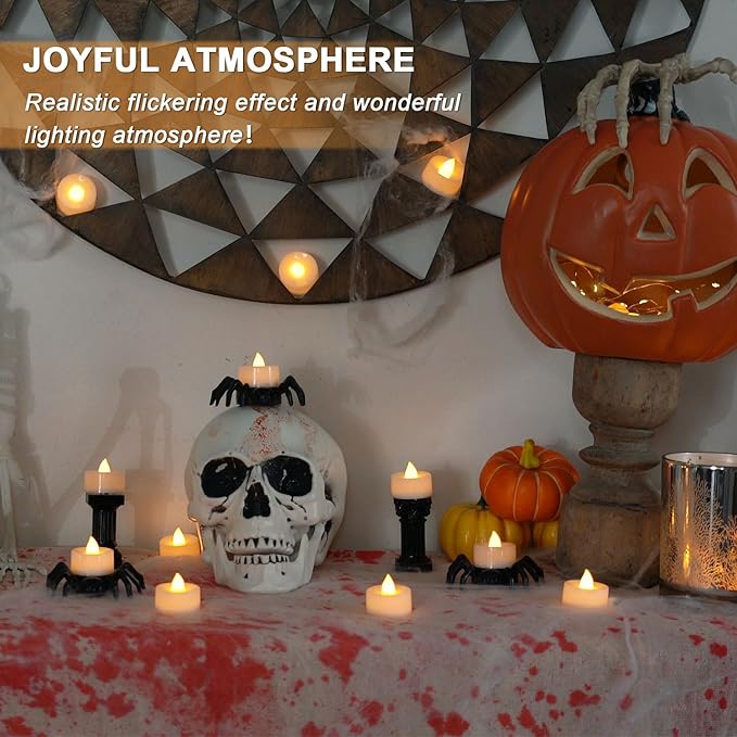BEICHI Flameless Candles, 12Pack Battery Operated Candles, LED Tea Lights Candles Battery Operated, Flickering Fake Candles for Wedding Halloween Christmas Diwali- Warm White-VerdiqueGarden
