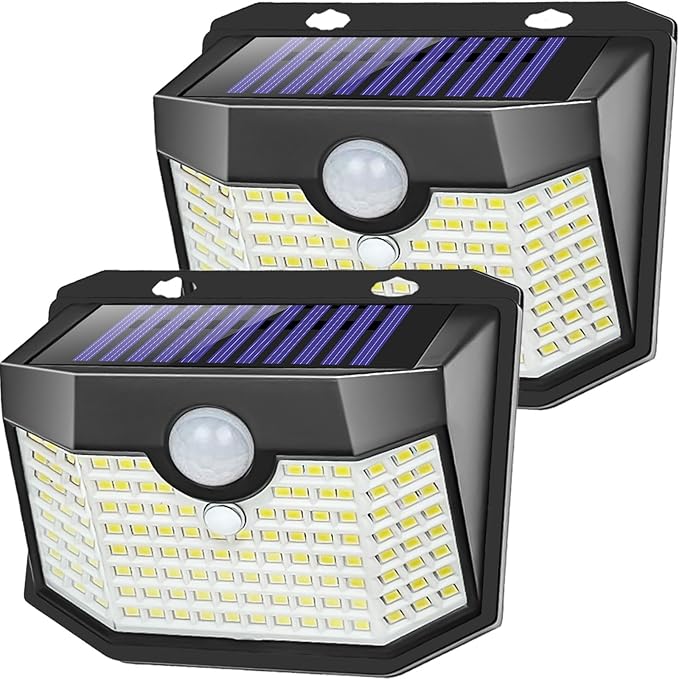 Aootek Motion Sensor Light 2 Packs, Solar Lights Outdoor Waterproof with 3 Lighting Modes Solar Powered Wall Lights Outside for Garden Patio Garage Yard Deck-VerdiqueGarden