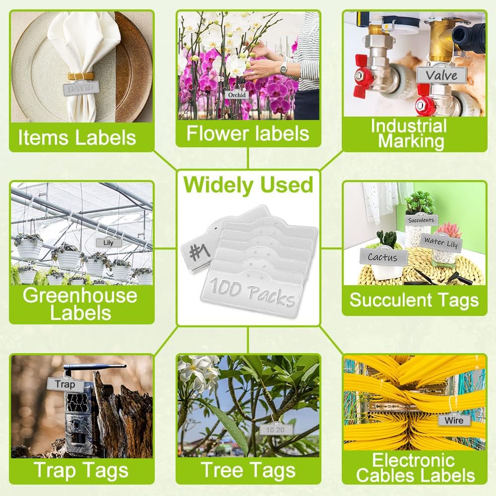 Metal Plant Labels, Aluminum Plant Tags, Tree Markers for Outdoor Garden, Waterproof (3-1/2", 100 Pcs, Two Wire Sizes)-VerdiqueGarden