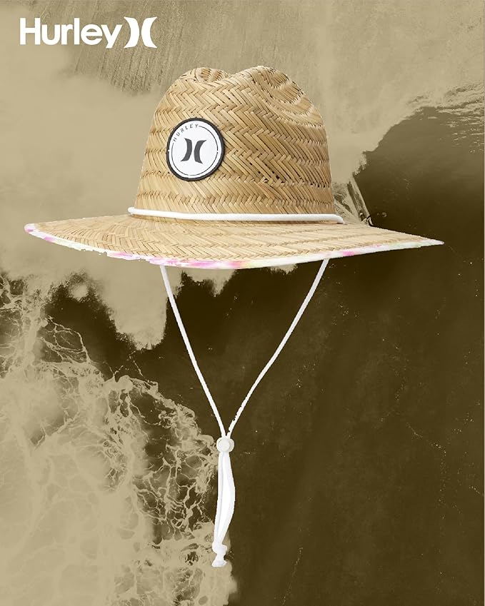 Hurley Women's Straw Hats - Real Straw Hat Medium Brim and Adjustable Chin Strap-VerdiqueGarden