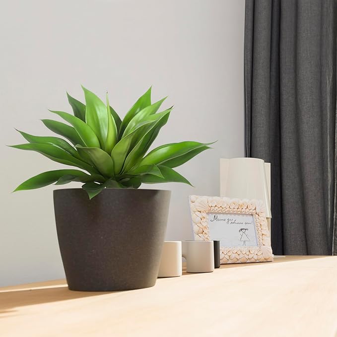 Artificial Agave Plants,Large UV Resistant Fake Agave Planters for Indoor and Outdoor Decorating Artificial Plants for Outdoors Fake Plants (2Pack, 18"-VerdiqueGarden
