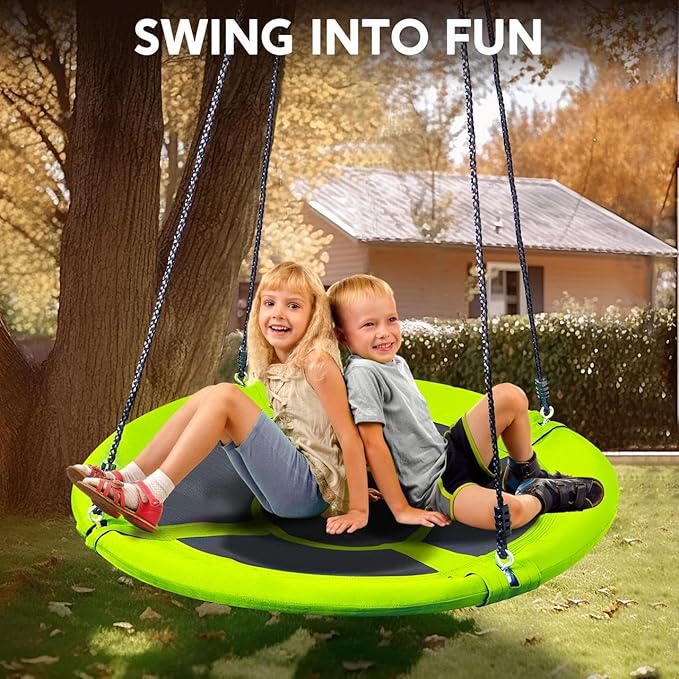 TURFEE Swing for Outdoor Swing Set - Pack of 1 Swing Seat Replacement Kit with Heavy Duty Chains - Backyard Swingset Playground Accessories for Kids (Green)-VerdiqueGarden