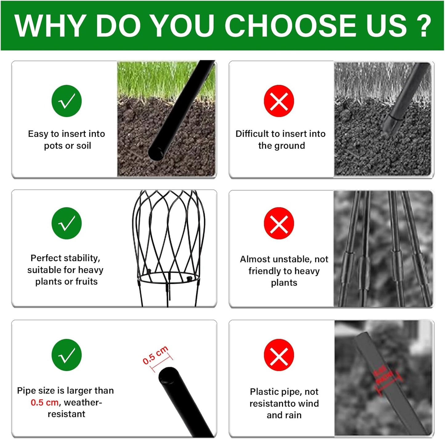 23-Inch Metal Obelisk Trellis for Climbing Plants | Sturdy Iron Design, Ideal for Outdoor Roses and Potted Vines | Easy Assembly, Compact Vertical Garden Decor for Indoor & Outdoor Use-VerdiqueGarden