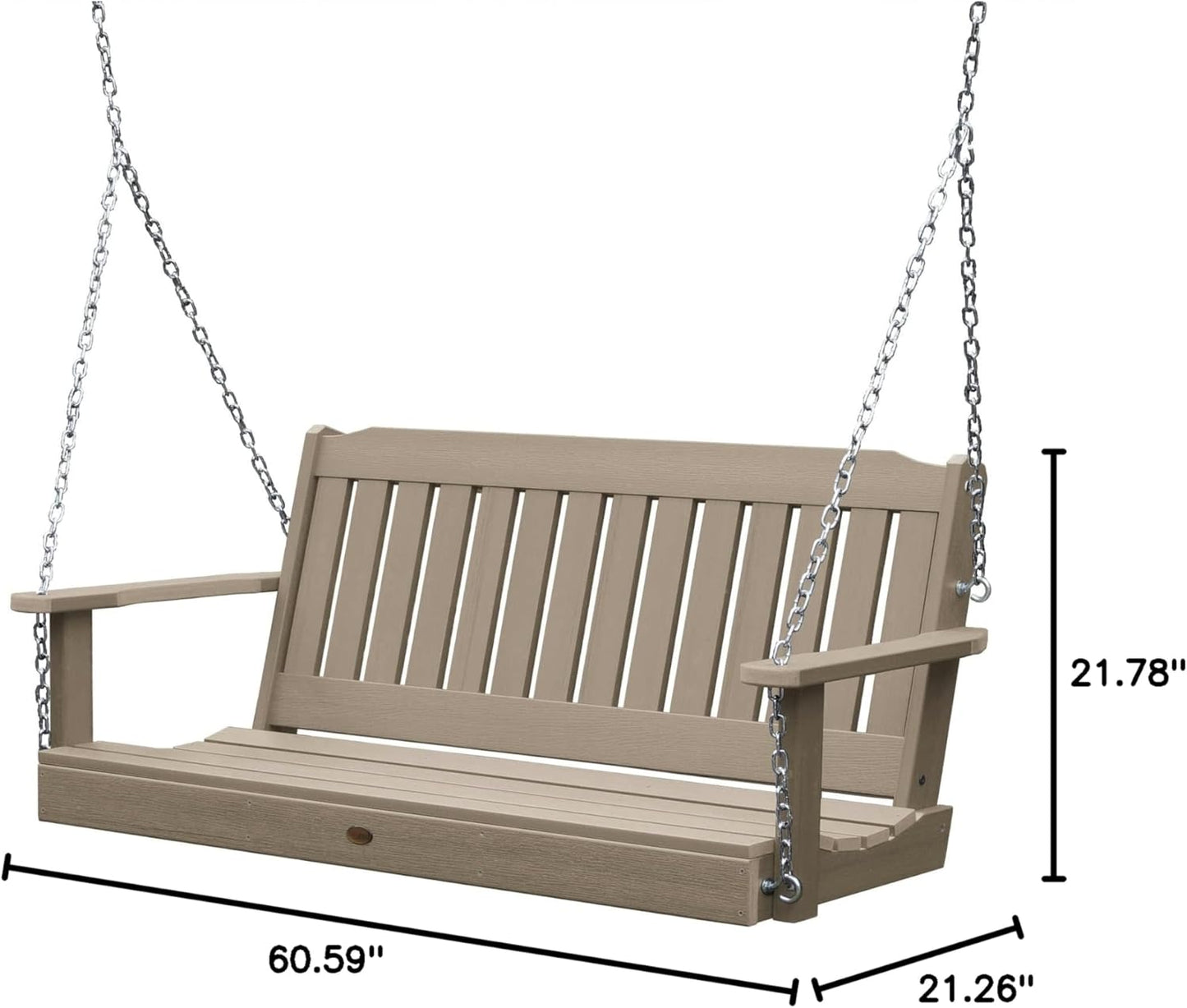 highwood Lehigh Porch Swing, 5 Feet, Woodland Brown-VerdiqueGarden