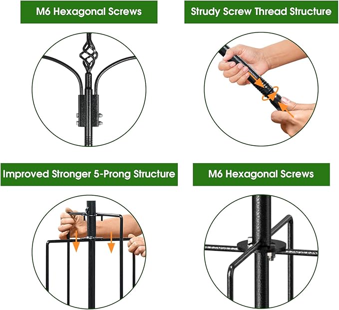 Bird Feeder Pole Wild Bird Feeder Hanging Kit Planter, 83 Inch Bird Feeding Station Kit with 5 Prongs Base Hummingbird Feeder Stand Hook for Outside-VerdiqueGarden