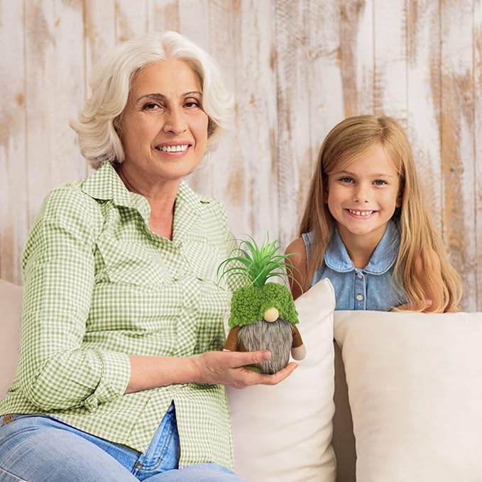 Upltowtme Succulent Gnomes Spring Green Plants Gnomes Swedish Plush Tiered Tray Decoration Tomte Doll Decor Cacti Nordic Dwarf Home Stuffed Gnomes Collection Garden Gift for Her Him Plant Lover-VerdiqueGarden