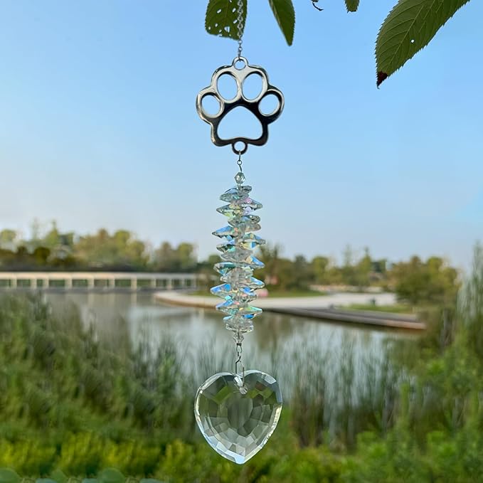 Dog Memorial Suncatcher Colorful Sunlight, Dog Memorial Gifts, Rainbow Impressions for Pet Loss, Pet Sympathy, Thoughtful Dogs and Cats Remembrance, Bereavement Gifts-VerdiqueGarden