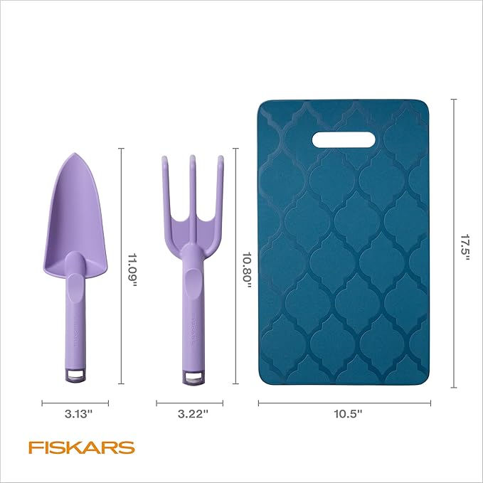 Fiskars Knee Pad, Trowel, and Cultivator Set, Explore Collection-VerdiqueGarden