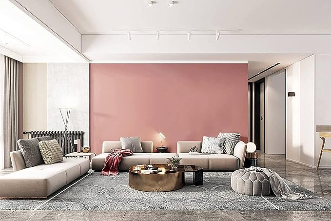 Dimoon 394''x17.7'' Pink Peel and Stick Wallpaper Contact Paper Modern Self Adhesive Wall Paper Removable Renter Friendly Textured Solid Color Shelf Cabinet Vinyl Roll (394''x17.7'',Rose Pink)-VerdiqueGarden