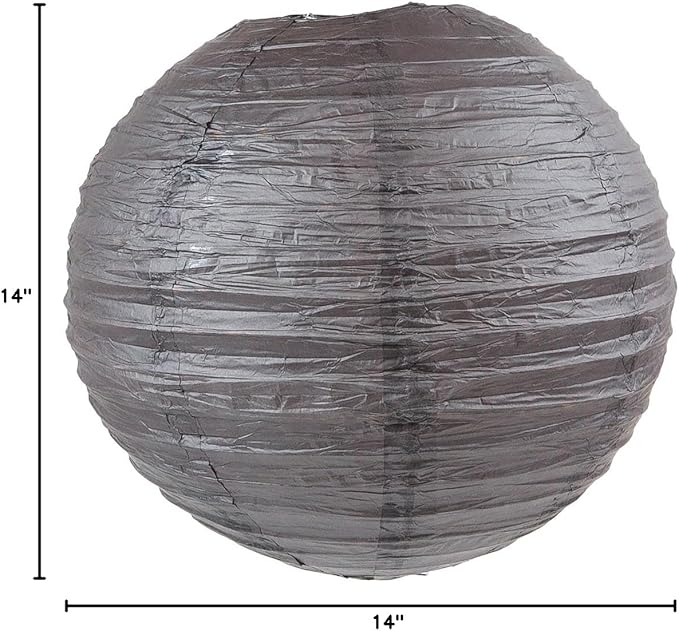 WYZworks Round Paper Lanterns 10 Pack (Dark Brown, 14") - Hanging Paper Lanterns Lamp for Wedding, Birthday, Party and Home Decorations with 8", 10", 12", 16" option-VerdiqueGarden