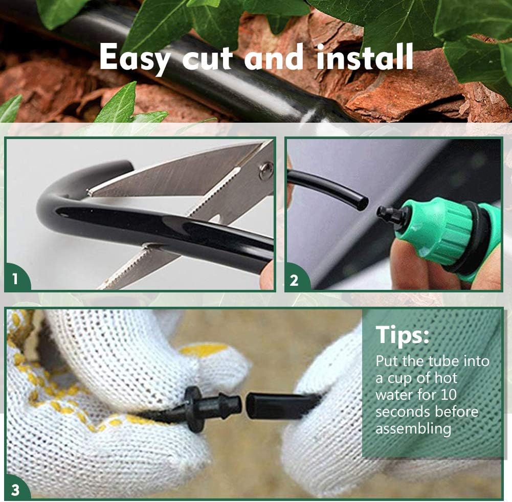 Bonviee 100ft 1/4 inch Blank Distribution Tubing Drip Irrigation Hose Garden Watering Tube Line for Small garden irrigation system-VerdiqueGarden