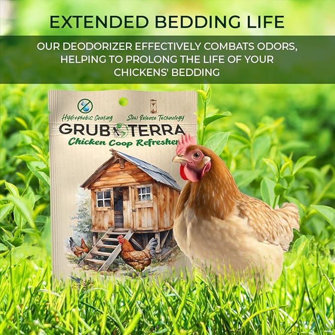 GrubTerra Coop Refresher Odor Freshener for Chicken Pen, Suitable for Chicken Waterer and Chicken Feeder, Smell Control Solution for Clean and Fresh Chicken Living Environment-VerdiqueGarden