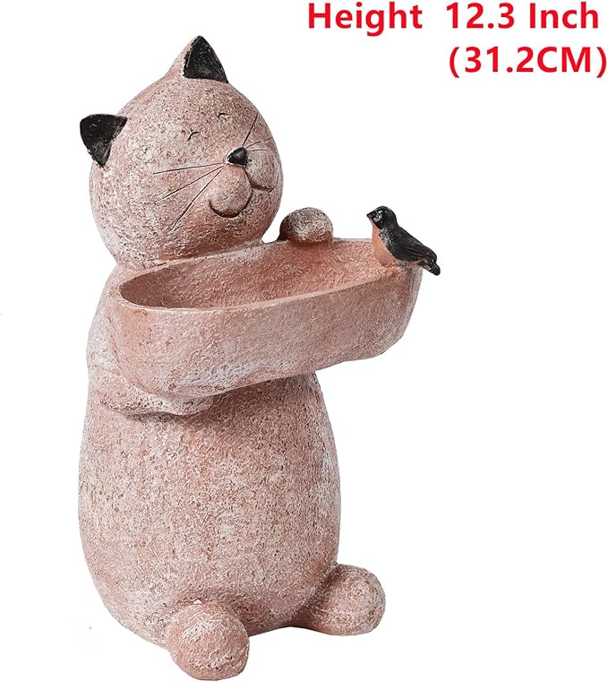 Cat Garden Statue Outdoor Decor Sculptures 12.3 Inch Height Figurine Gardening Lawn Ornament Gifts for Women-VerdiqueGarden