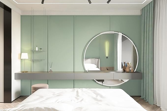 Dimoon 236''x17.7'' Green Peel and Stick Wallpaper Contact Paper Modern Self Adhesive Wall Paper Removable Renter Friendly Textured Solid Color Shelf Cabinet Vinyl Roll (236''x17.7'',Palegreen)-VerdiqueGarden