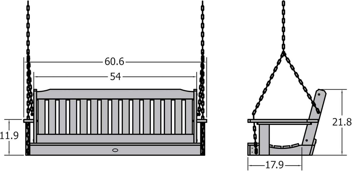 Highwood AD-PORL1-WAE Lehigh Porch Swing, 5 Feet, Whitewash-VerdiqueGarden