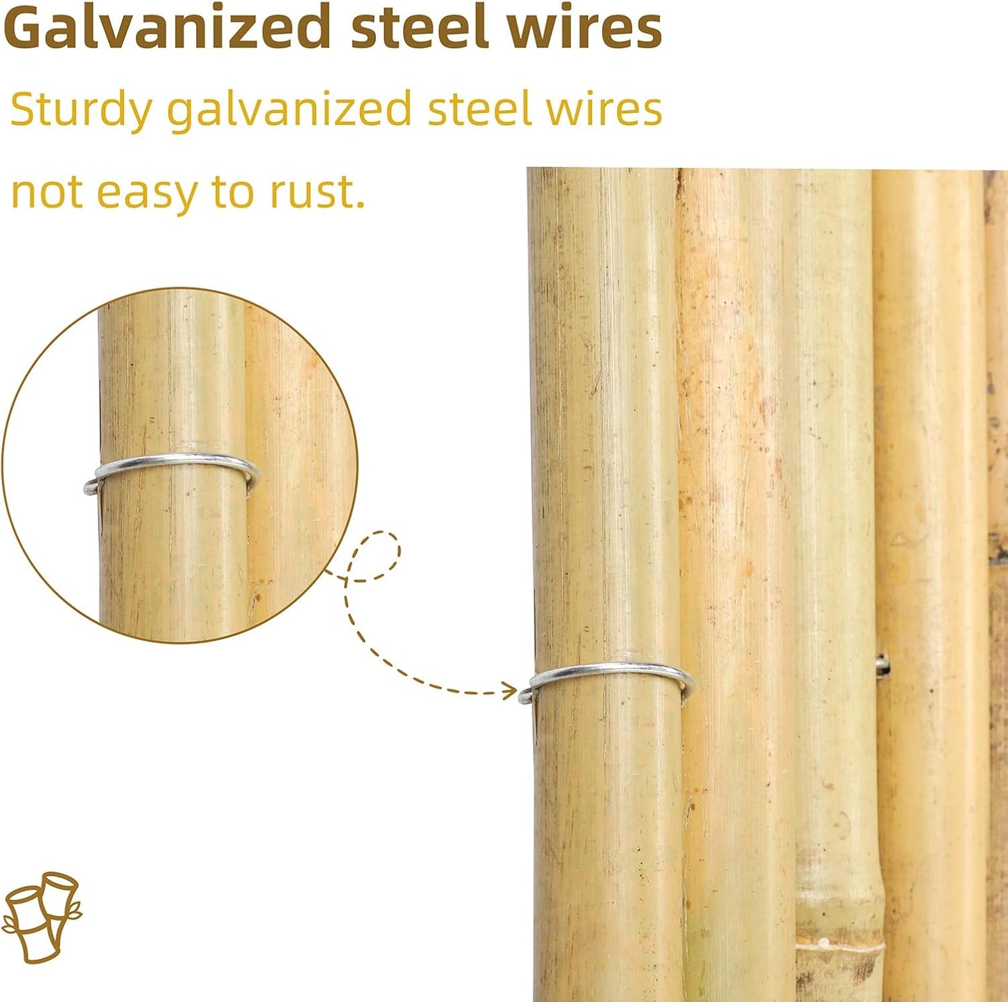 Natural Bamboo Fence, 6 feet x 8 feet Bamboo Fencing Screen for Garden, Rolled Privacy Fence Screen for Indoor or Outdoor (1.8m x 2.4m Approx)-VerdiqueGarden