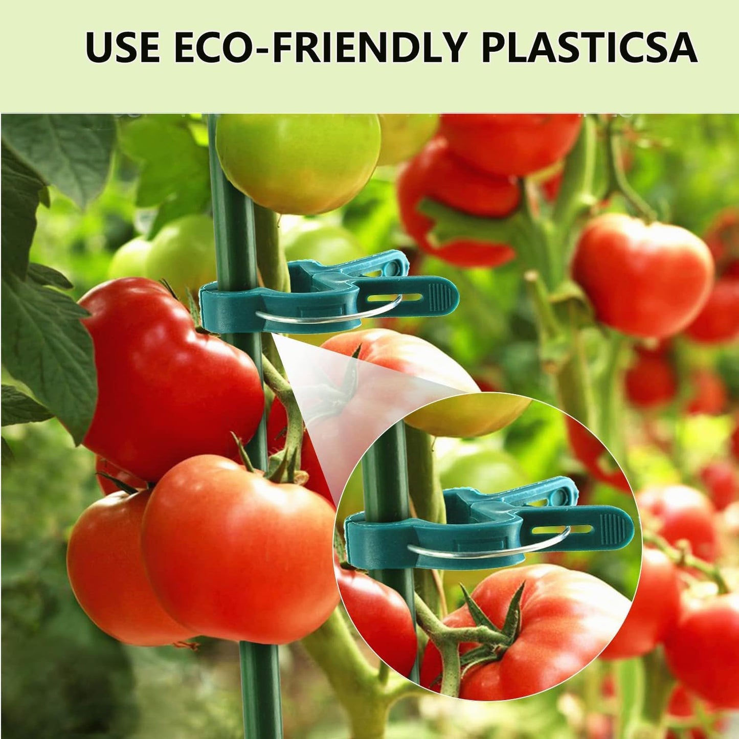 40Pcs Plant Clip Garden Clip Plant 2 Size Reusable Tomato Clip,Multi-Purpose Plant Rattan Clip Rose,Sturdy Cucumber Orchid Clip Plant Support Adjustable Clip Green (20 Large + 20 Small)-VerdiqueGarden