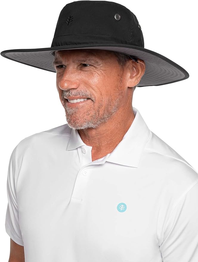 Men's Shapeable Wide Brim Hat - UPF 50 Sun Protection - Maximum Coverage on Your Next Adventure - Sun Fearless Leo Hat-VerdiqueGarden