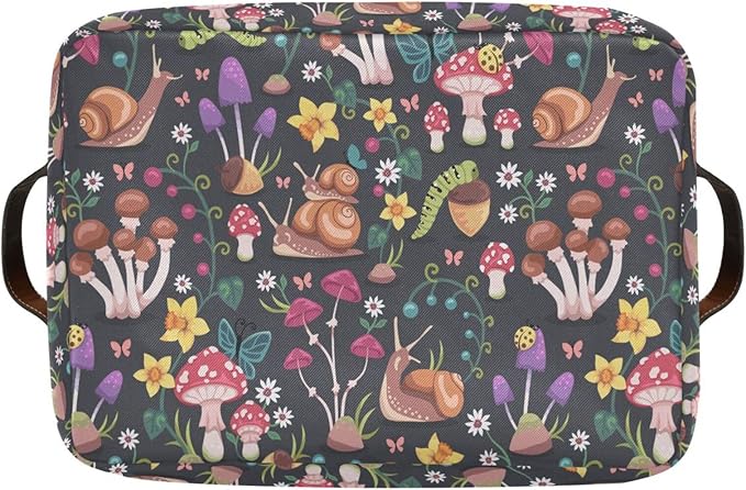 Mushroom Snail Rectangular Storage Basket Organizer Bin Shelf Baskets For Clothes Gifts For Home Office Dorm-VerdiqueGarden