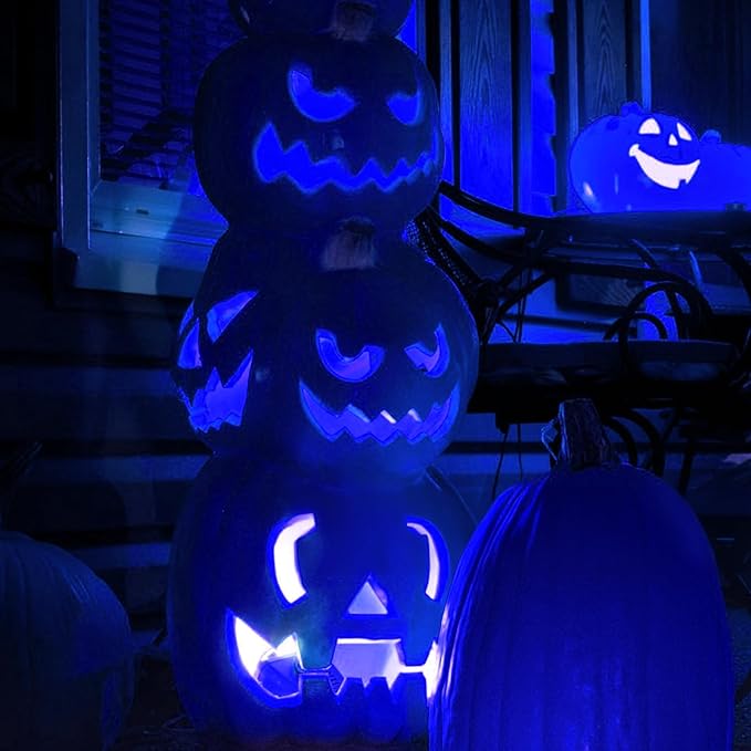 Hompavo 【Upgraded LED Flame Light Bulbs, 3 Modes Flickering Light Bulbs, E12 Chandelier Base Candle Fire Light Bulb for Halloween Christmas Party Porch Indoor & Outdoor Home Decoration, Blue 6 Pack-VerdiqueGarden