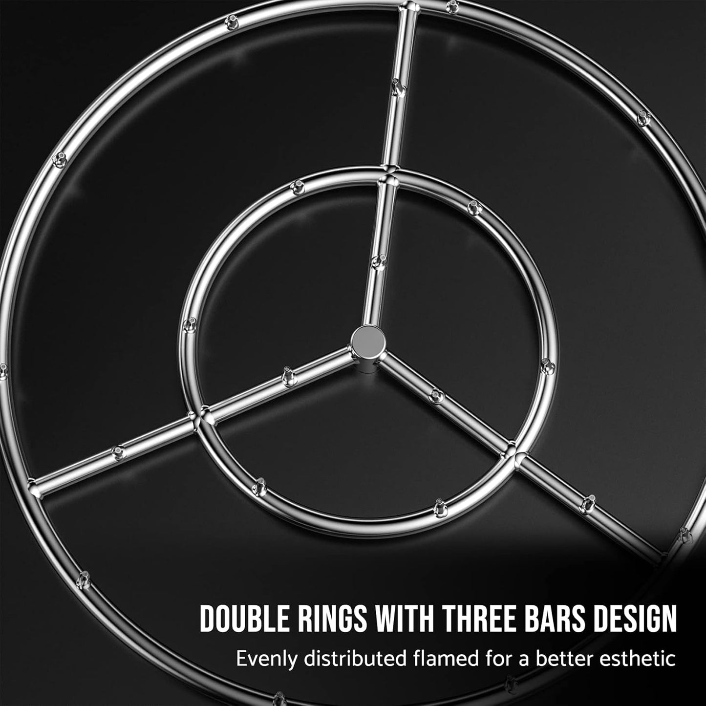 Skyflame 24-Inch Round Stainless Steel Fire Pit Jet Burner Ring, High Flame-VerdiqueGarden