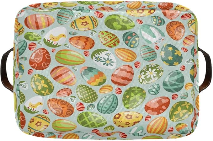 Easter Egg Rectangular Storage Basket Organizer Bin Shelf Baskets For Clothes Gifts For Home Office Dorm-VerdiqueGarden