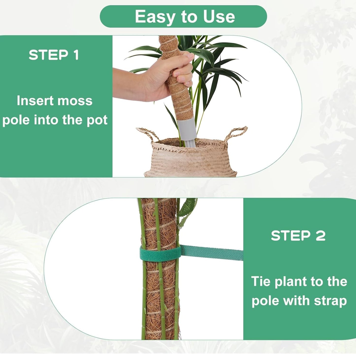 3 Pack Moss Pole, 30 Inch Monstera Plant Support, Moss Poles for Climbing Plants Indoor DIY, Coco Coir Plant Pole Moss Plant Stick Support Stake Kit for Potted Plants, Pothos, Philodendron-VerdiqueGarden