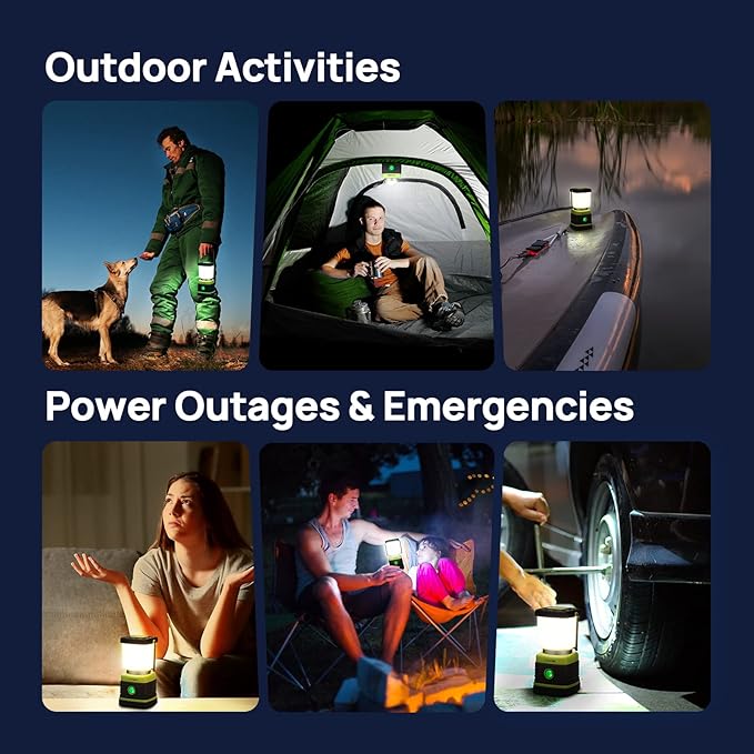 LED Camping Lantern, Consciot Battery Powered Camping Lights, 1000LM, 4 Light Modes, IPX4 Waterproof Tent Lights, Portable Flashlight for Power Outages, Emergency, Hurricane, Hiking, 2-Pack-VerdiqueGarden