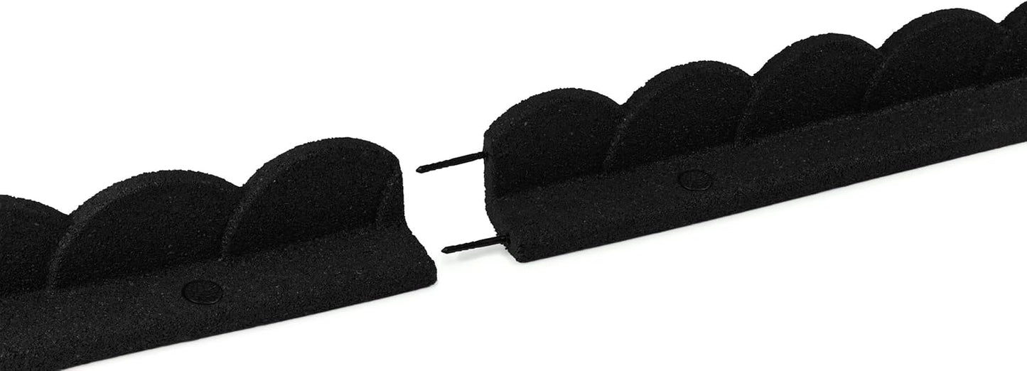 Playsafer L Shaped Flexible Rubber Scalloped Edger for Lawns Landscaping and Playground | Easy No Dig Installation| 4' Long (2, Black)-VerdiqueGarden