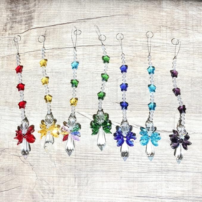 Crystalsuncatcher Crystal Glass Guardian Angel Rainbow Maker Collection Suncather,Set of 7-VerdiqueGarden