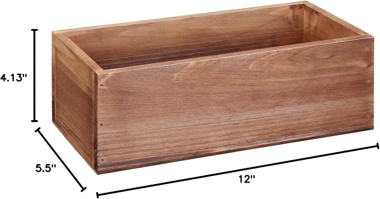 12” Wood Pallet Bin by Make Market - Rustic Crate Boxes for Storage, Decorative Display, Arts & Crafts, Made of 100% Wood - Bulk 4 Pack-VerdiqueGarden