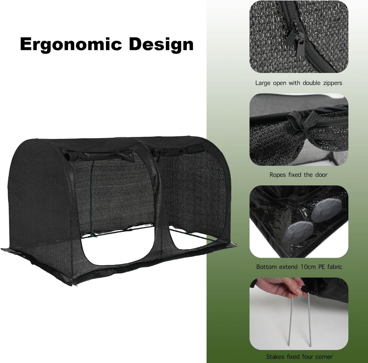 Large Tunnel 8.2'x4' Sunshade Cloth Gardening Net,Easy Set up 4FT Tall Crops Shade Cover, UV Resistant Plant 80% Sunblock Net for Vegetables,Fruits and Mini Flower Pot with Stakes and Carry-VerdiqueGarden