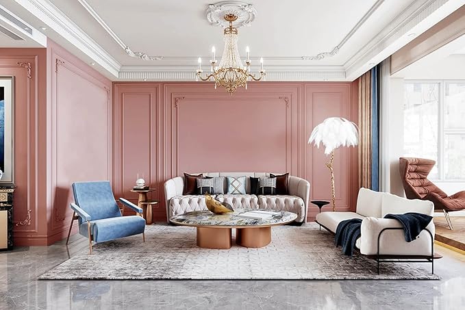 Dimoon 78.7''x17.7'' Pink Peel and Stick Wallpaper Contact Paper Modern Self Adhesive Wall Paper Removable Renter Friendly Textured Solid Color Shelf Cabinet Vinyl Roll (78.7''x17.7'',Rose Pink)-VerdiqueGarden