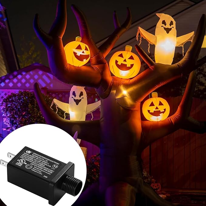 Replacement Yard Inflatable Adapter Power Supply Adaptor - 12V 1.0A 8Pcs - Inflatable Plug Replacement Class 2 Power Supply - for Christmas Tree Light/Thanksgiving Yard Blow Up Decorations-VerdiqueGarden