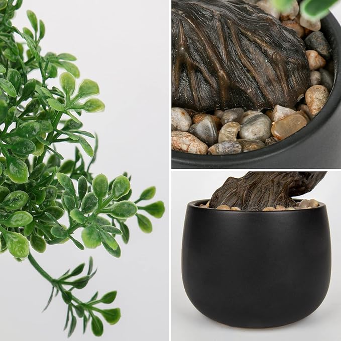 Artificial Bonsai Tree Juniper Faux Plants Indoor Fake Plants Decor with Ceramic Pots for Home Table Office Desk Bathroom Shelf Bedroom Living Room Farmhouse Decorations-VerdiqueGarden