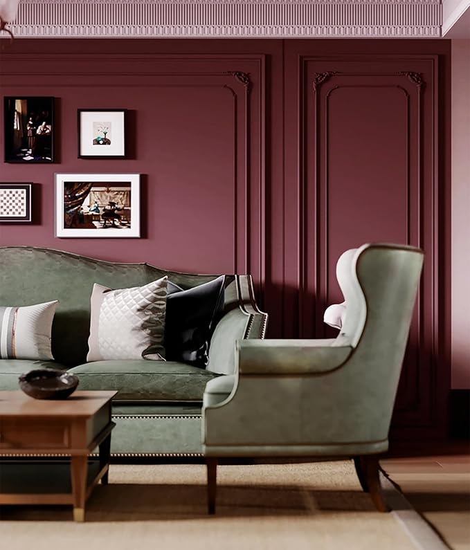 Dimoon 236''x17.7'' Red Peel and Stick Wallpaper Contact Paper Modern Self Adhesive Wall Paper Removable Renter Friendly Textured Solid Color Shelf Cabinet Vinyl Roll (236''x17.7'',Retro Red)-VerdiqueGarden