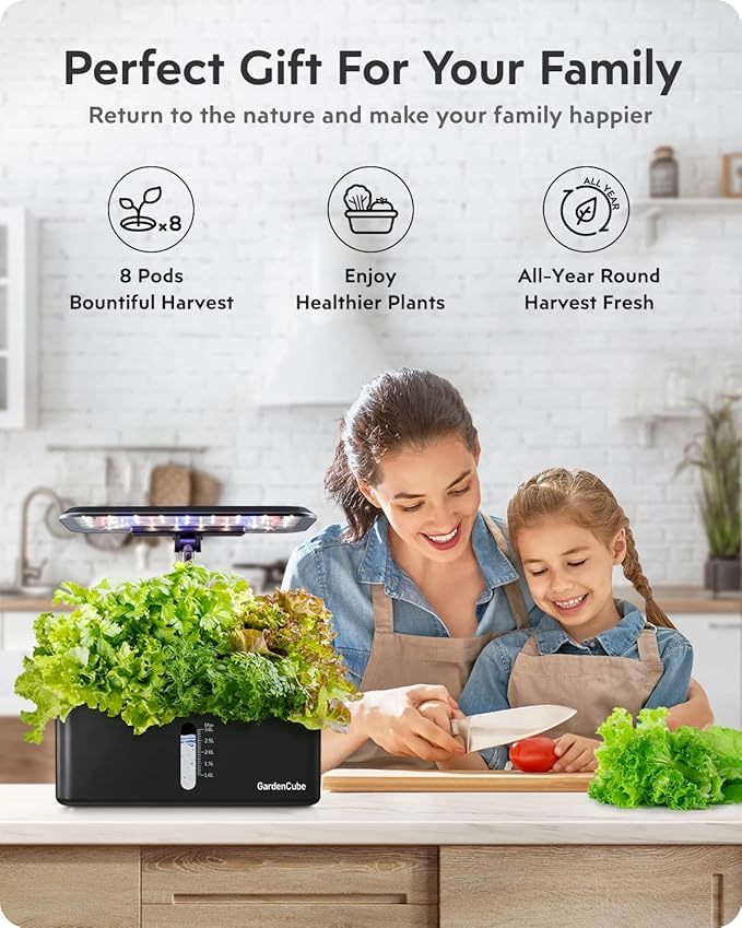 Hydroponics Growing System Indoor Garden: Herb Garden Kit Indoor with LED Grow Light Quiet Smart Water Pump Automatic Timer Healthy Fresh Herbs Vegetables - Hydroponic Planter for Home Kitchen Office-VerdiqueGarden