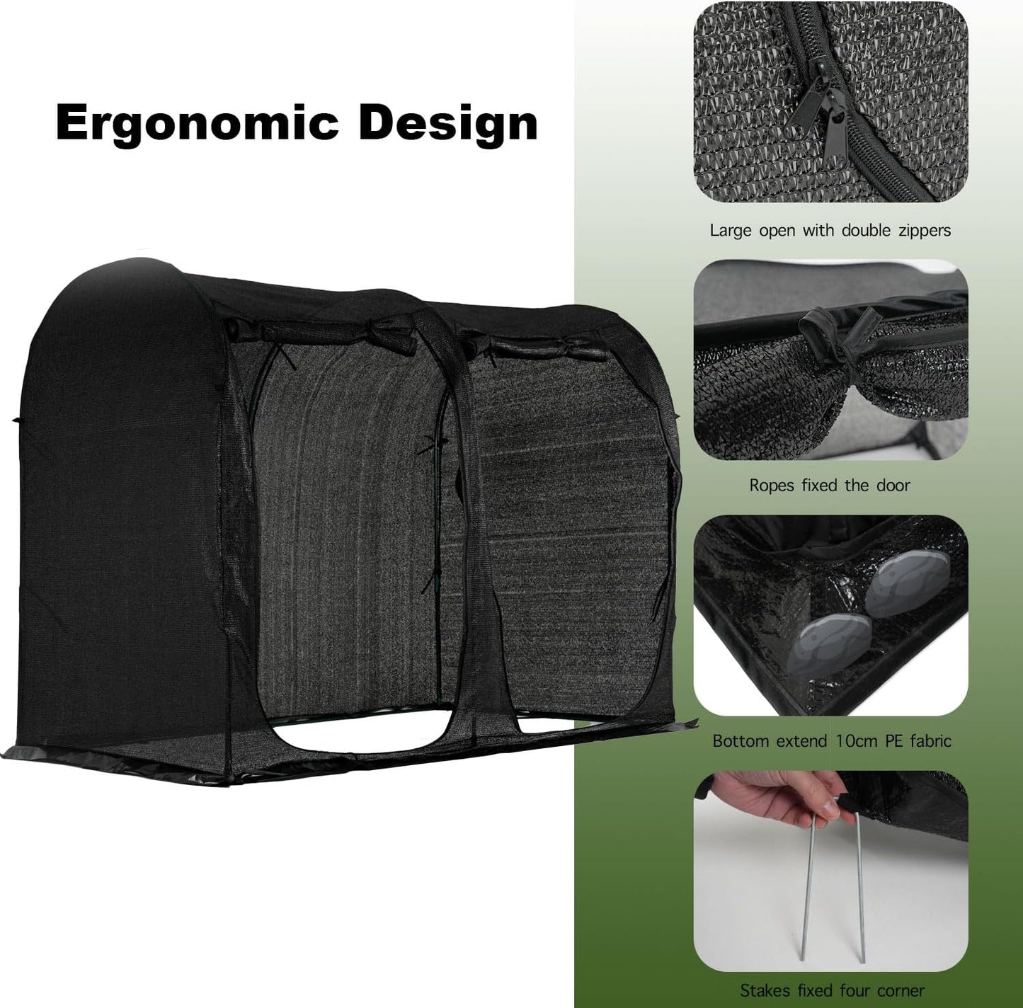 Large Tunnel 8.2'x4' Sunshade Cloth Gardening Net,Easy Set up 6FT Tall Crops Shade Net Cover, UV Resistant Plant 80% Sunblock Net for Vegetables,Fruits and Mini Flower Pot with Stakes and Carry-VerdiqueGarden