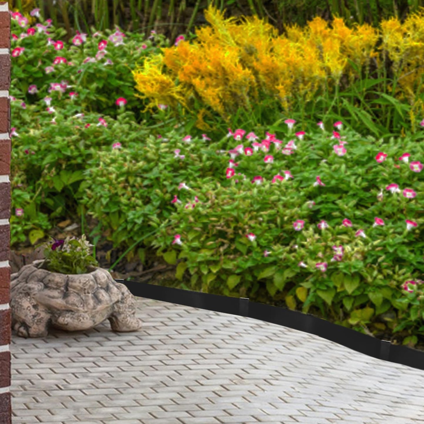 Hugeleaf Metal Landscape Edging, 40” L x 6.5” H Metal Edging for Landscaping with 7Pcs Stakes, Metal Garden Edging Pack of 6 (20 Feet Total Length)-VerdiqueGarden