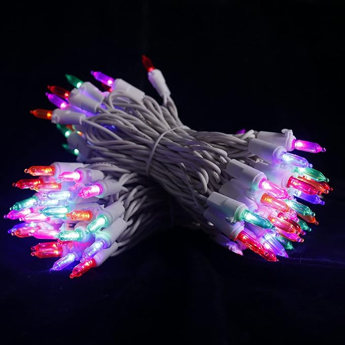 Multicolor LED Christmas Lights - 2 Pack 100 Count Multi-Colored Christmas String Lights for Tree, Party, Wedding, Holiday, Indoor/Outdoor Decor, 2 Sets 33 Feet White Wire, UL Certified, Connectable-VerdiqueGarden