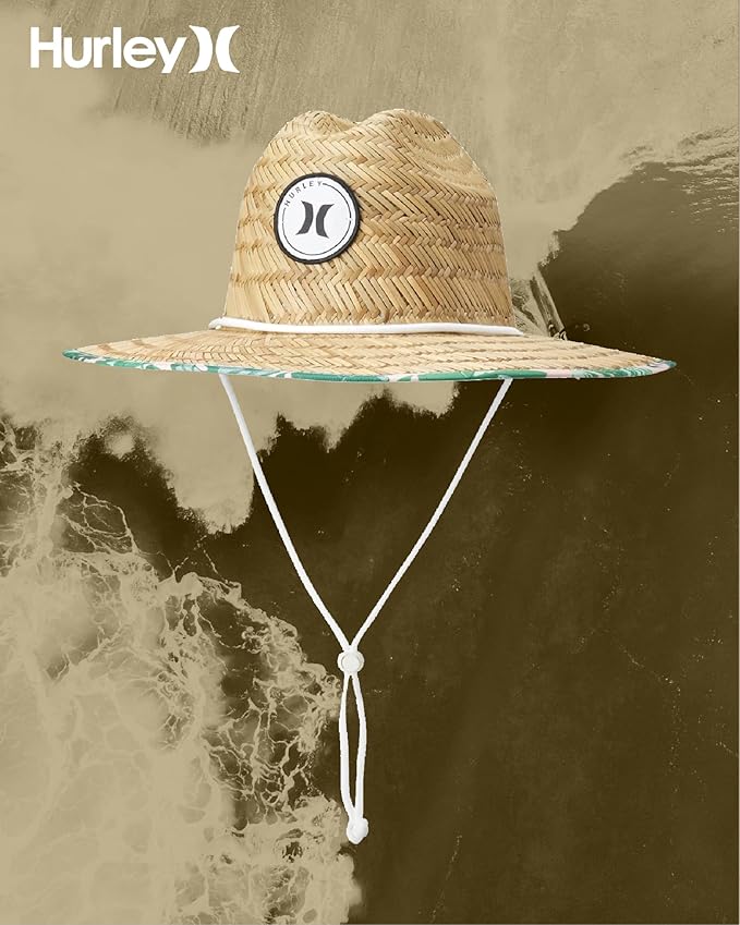 Hurley Women's Straw Hats - Real Straw Hat Medium Brim and Adjustable Chin Strap-VerdiqueGarden