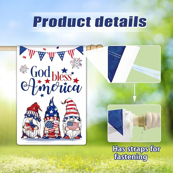 12 Pcs Three Gnomes Seasonal Large Garden Flags Double Sided Seasonal Truck Garden Flags for All Seasons Set of 12 Spring Easter Valentine Halloween Christmas Holiday Yard Decoration, Welcome Outdoor-VerdiqueGarden