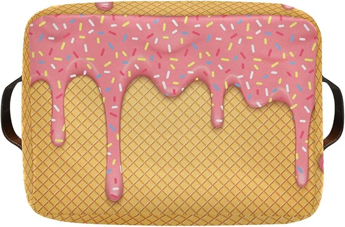 Ice Cream Rectangular Storage Basket Organizer Bin Shelf Baskets For Clothes Gifts For Home Office Dorm-VerdiqueGarden