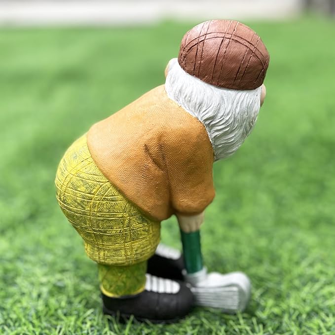 Elenon Funny Garden Golf Gnome Outdoor Statue Decorative, Adorable Flower Bed Decor Golfing Gnome Statue, Yard Patio Art Decor Dwarf Sculptures Table Ornament-VerdiqueGarden