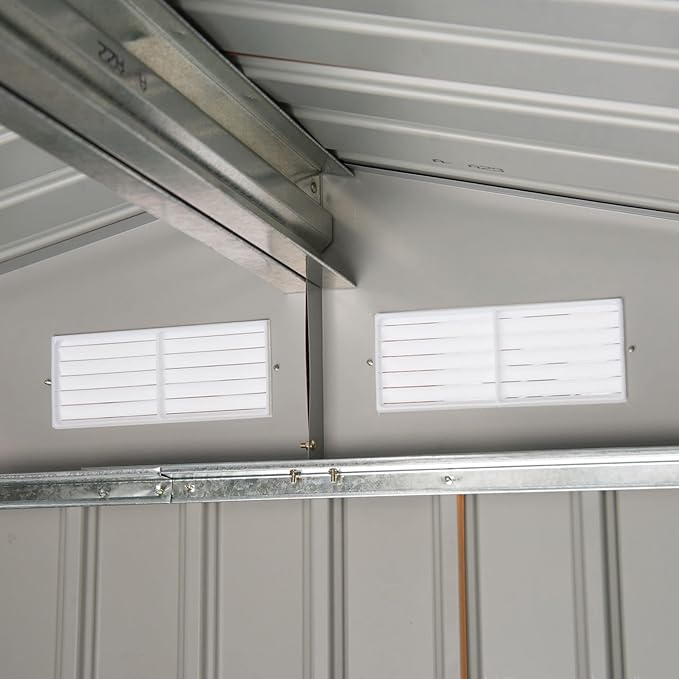 Outsunny 7' x 4' Outdoor Storage Shed, Garden Tool Metal Shed with Foundation Kit, Double Lockable Door, Air Vents and Sloping Roof, for Backyard, Patio, Lawn, Yellow-VerdiqueGarden